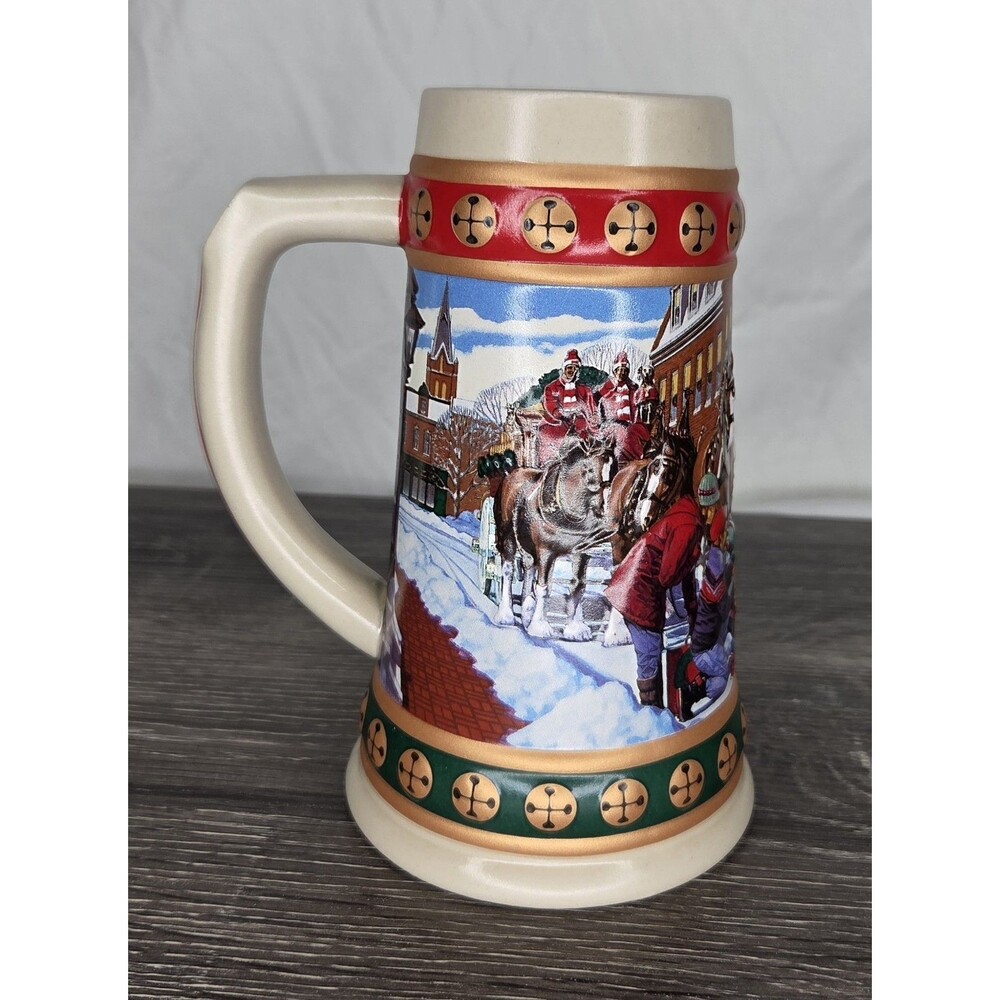 Budweiser Holiday Stein Collection Hometown Holiday Mug 1993 VTG Collectible